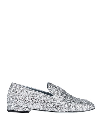 CHIARA FERRAGNI Mocassins Argent Fibres textiles