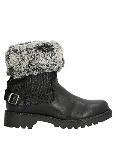 WRANGLER Ankle boot Black Soft Leather, Textile fibres