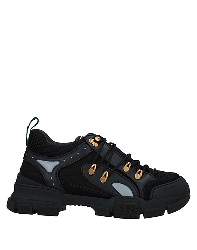 GUCCI Sneakers Black Soft Leather, Textile fibres
