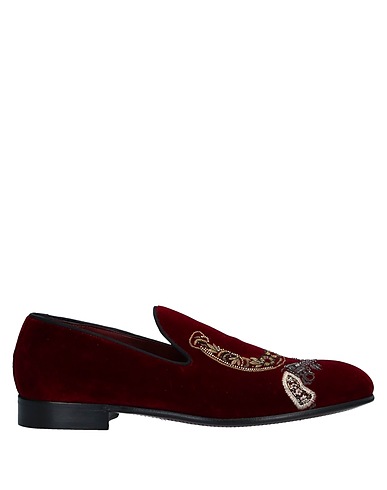 DOLCE & GABBANA Loafers Burgundy Textile fibers