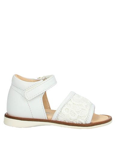FLORENS LE PICCOLE Sandals White Soft Leather, Textile fibres