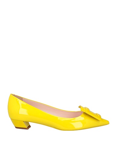 ROGER VIVIER Pumps Gelb Leder, Andere Fasern