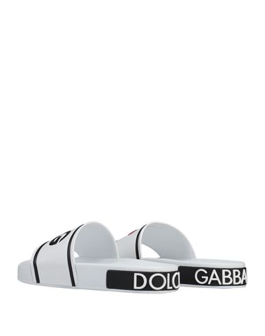 Dolce & Gabbana Logo Rubber Slides In White