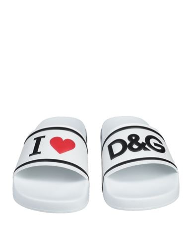 Dolce & Gabbana Logo Rubber Slides In White