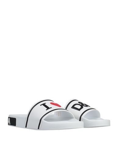 Dolce & Gabbana Logo Rubber Slides In White
