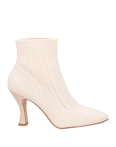WHAT FOR Ankle boot Ivory Textile fibers
