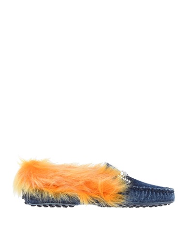 TOD'S Loafers Blue Textile fibres, Leather