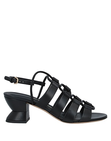 FERRAGAMO Sandali Nero Pelo di vitello