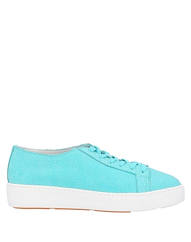 SANTONI Sneakers Turquoise Leather