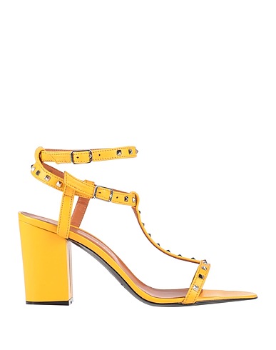 VIA ROMA 15 Sandals Yellow Leather