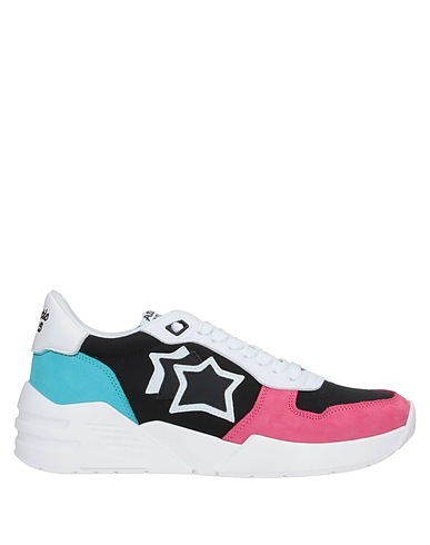 ATLANTIC STARS Sneakers Black Leather, Textile fibers