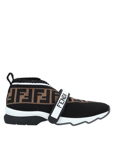 Fendi Rockoko Logo-jacquard Stretch-knit And Mesh Slip-on Sneakers In Black