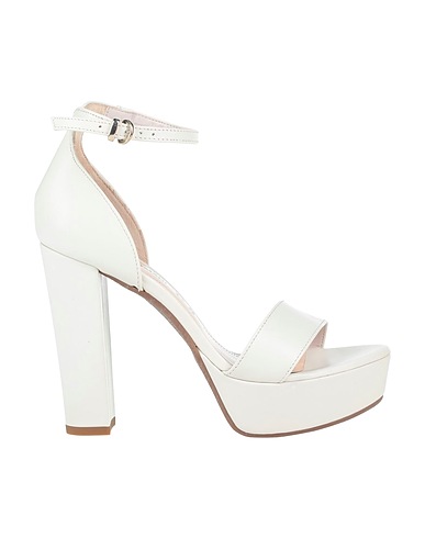 LORENZO MARI Sandals Ivory Soft Leather