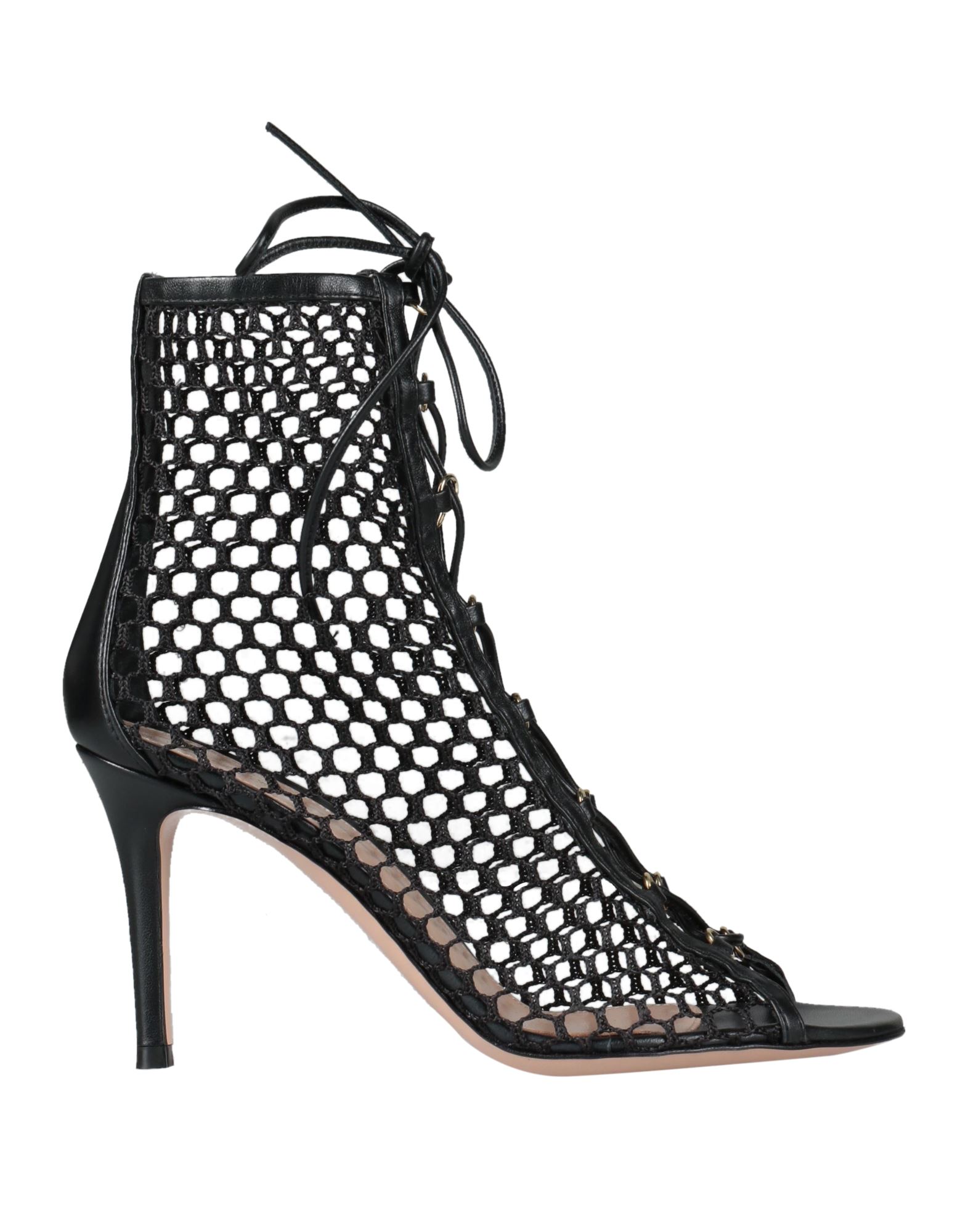 GIANVITO ROSSI Stiefelette Schwarz Leder, Gewebefasern