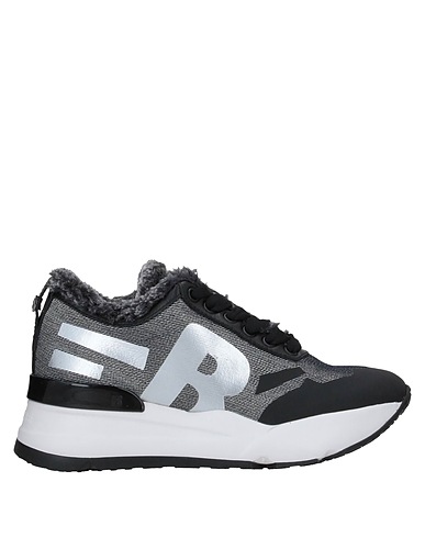 RUCOLINE Sneakers Black Leather, Textile fibres