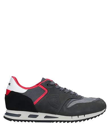 BLAUER. Sneakers Charcoal Soft Leather, Textile fibres