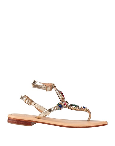 HADEL Flip flops Gold Leather