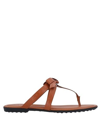 TOD'S Flip flops MARRONE Leather