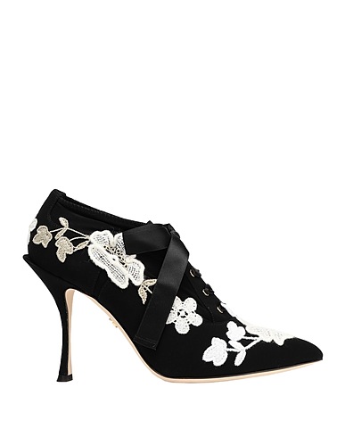 DOLCE&GABBANA Laced shoes Black 96% Viscose, 4% Elastane