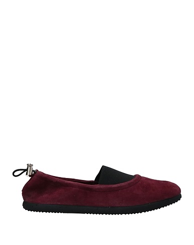 L' AUTRE CHOSE Ballet flats Burgundy Leather, Elastic fibres