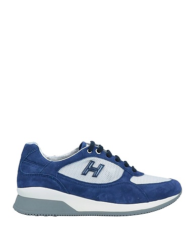 HOGAN Sneakers Bright blue Leather, Textile fibres