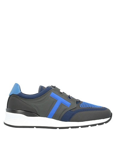 TOD'S Sneakers Charcoal Leather, Textile fibres
