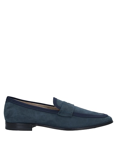 TOD'S Loafers Midnight blue Soft Leather, Textile fibres