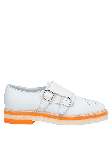 SANTONI Loafers White Soft Leather