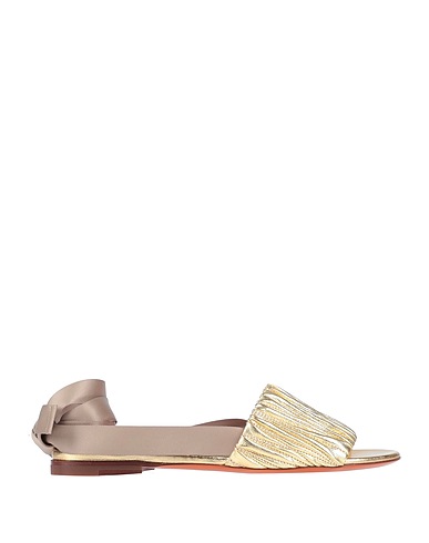 SANTONI Sandals Gold Soft Leather