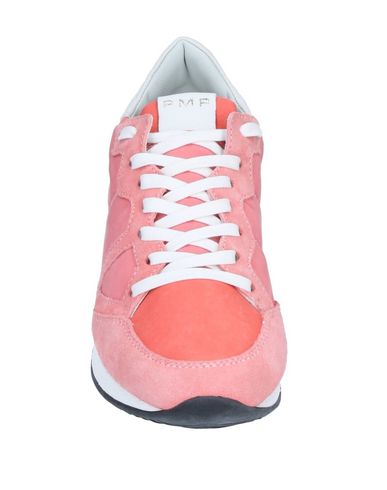 Shop Philippe Model Woman Sneakers Salmon Pink Size 8 Soft Leather, Textile Fibers