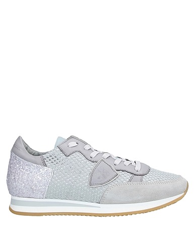PHILIPPE MODEL Sneakers Grey Leather, Textile fibers