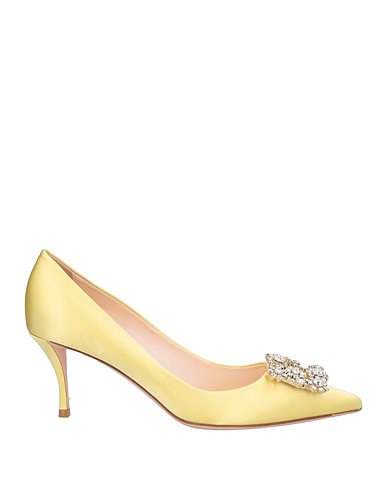 ROGER VIVIER Décolleté Giallo pastello Fibre tessili