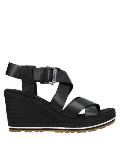 timberland wedges black
