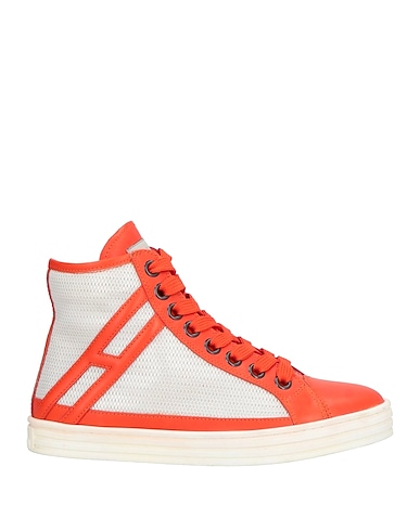 HOGAN REBEL Sneakers Red Leather, Textile fibers