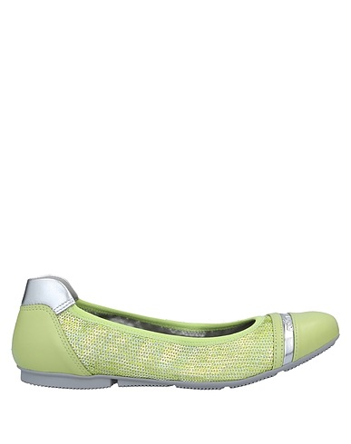 HOGAN Ballet flats Light green Textile fibres, Leather