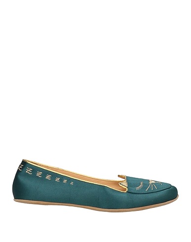 CHARLOTTE OLYMPIA Ballet flats Deep teal Textile fibers