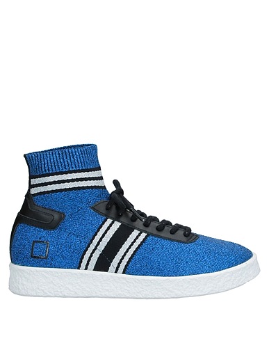 D.A.T.E. Sneakers Bright blue Leather, Textile fibres