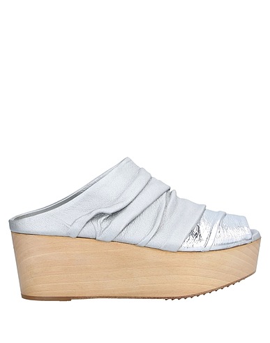 RICK OWENS Mules und Clogs Silber Leder, Holz