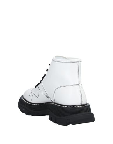 Shop Alexander Mcqueen Woman Ankle Boots White Size 10 Soft Leather