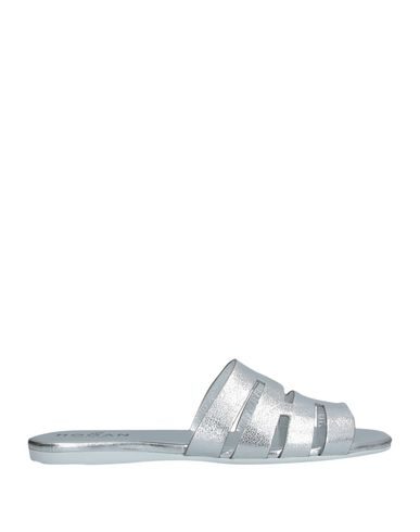 Hogan Valencia Ciabatta Sandals In Silver In Silver