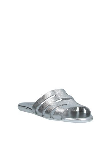 Hogan Valencia Ciabatta Sandals In Silver In Silver