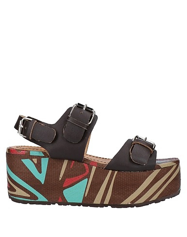 MALÌPARMI Sandals Dark brown Soft Leather