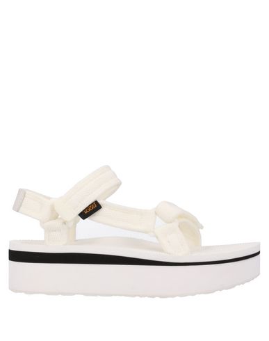 Teva Flatform Universal Mesh Print Chunky Sandals In White In White