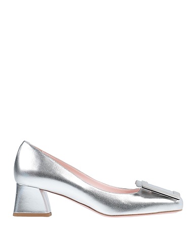 ROGER VIVIER Court Silver Soft Leather