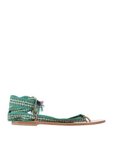 Nupie Toe Strap Sandals In Green