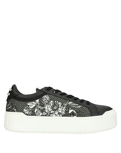 RUCOLINE Sneakers Black Leather, Textile fibers