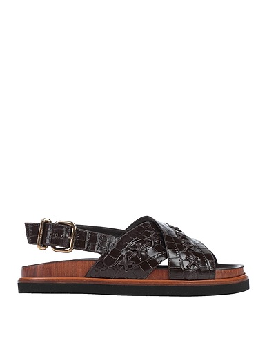 TOD'S Sandals Dark brown Leather