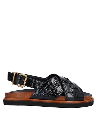 TOD'S サンダル ブラック 革（なめし加工）