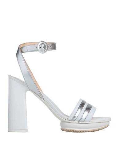 HOGAN Sandals White Textile fibres, Leather