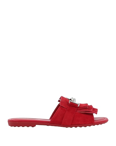 TOD'S Sandals Red Soft Leather